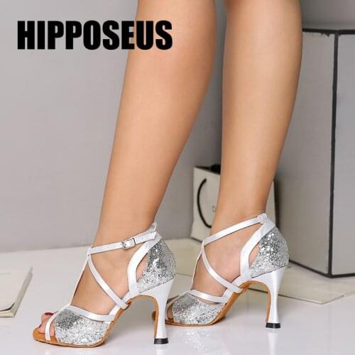 Women Latin Dance-Shoes Ballroom Salsa Tango Ladies Dance Shoes Girls Modern Soft Bottom Dancing Shoes Sandals Hot Selling Black