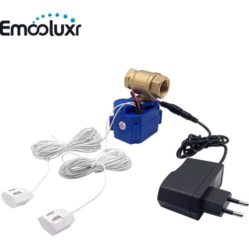 Smart House Liquid Leakage Detection System 1/2 inch Auto Shutoff Ball Valve with Buzzer and Sensitive Water Detectors
