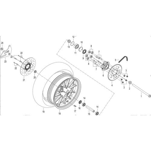 Rear wheel rear tire rear brake disk chain sprocket chain sprocket set rear wheel drive hub damper Of Benelli TRK502