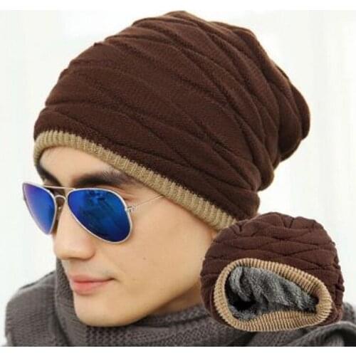 Winter Warm Hat for Men Women Cotton Thicker Unisex Caps Fashion Knitted Solid Color Beanie Hat Bonnet Femme Skullies Beanies