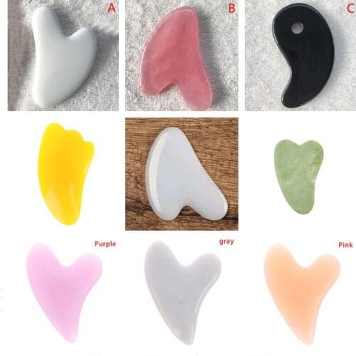 1pc Heart Shape SPA Massage Beeswax Gua sha Scraping Massage Scraper Face Massager Acupuncture Guasha Board Massager for face