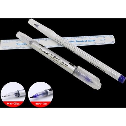 10 set Surgical Skin Measuring Positioning Marker pen Eyebrow Skins Tattoo Measure Ruler Permanent Tattoo Skin Marker Pen