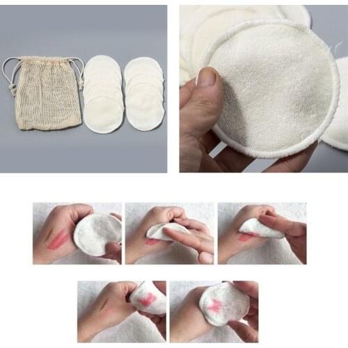 12 Pcs Reusable Cotton Bag & Makeup Remover Pads Make Up Facial Remover Bamboo Fiber Facial Skin Care Nursing Pads Skin Cleaning