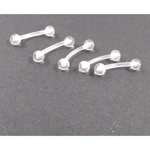 5pcs 16G Flexible eyebrow Bananda ring soft Clear Transparent Invisible body piercing Jewelry