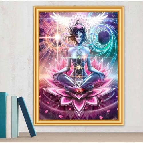 5D DIY Diamond Painting Buddha Cross Stitch Kit Full Square Round Drill Embroidery Mosaic Art Picture of Rhinestones Decor Gift