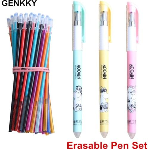 6/24/50Pcs/Set Kawaii Erasable Pen Refill Office Rods 0.5mm Gel Ink Refills Gel Pen Set Washable Handles Office School Supplies