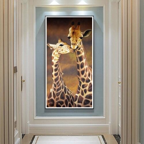 Giraffe Love Diamond Painting 5D DIY Animal Mother Son Diamond Embroidery Cross Stitch Rhinestone Handmade Craft Home Decor