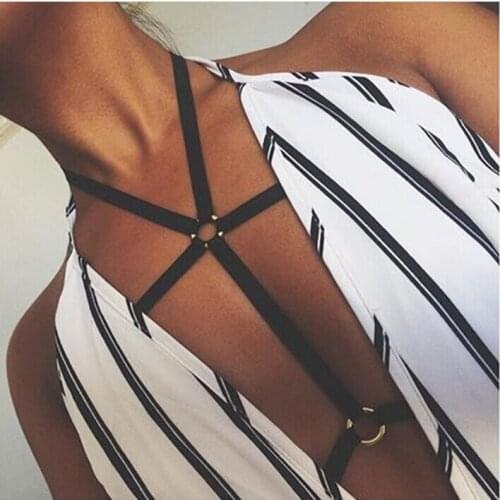 Body Harness Bandage Girl Elastic Bra Straps Cross Bra Crop Top Hollow Out Unlined Bandage Bra Underwear B0404