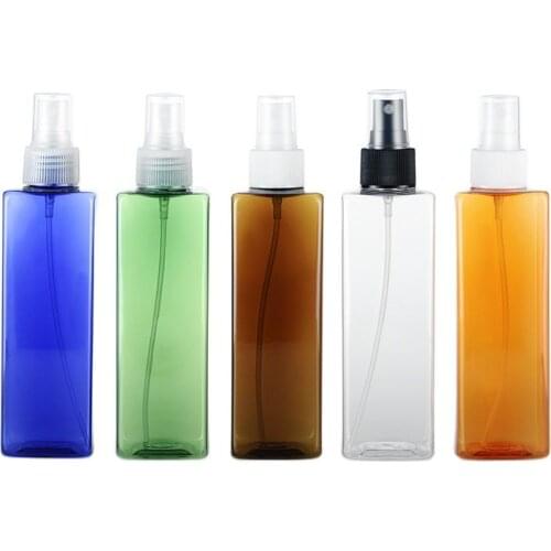30pcs 250ml Square Plastic Perfume Spray Bottle fine mist PET bottles container with pump cosmetic container bottle