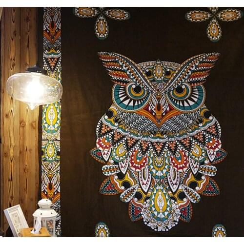 Bohemia Mandala Tapestry Totem Owl Wall Tapestry Beach Towel Yoga Pad Blanket Camping Mattress Pad 200x150cm