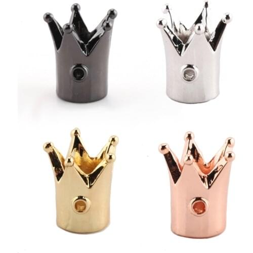 Charm Spacer Beads for Jewelry Making Supplies Gold Crown Diy Bracelets Stainless Steel Accessories Beads Wholesale Lots Bulk