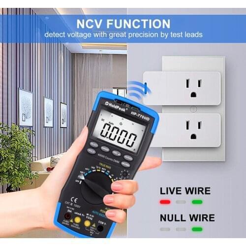 HoldPeak Digital Multimeter 6000 Counts Auto range True RMS AC/DC Voltage Electrical Tools Tester HFE NCV Mulitmetro HP-770HD