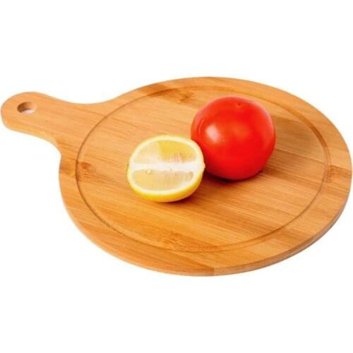 Wooden Chopping Board Fruit Pizza Bread Plate with Handle Hangable Cutting Board