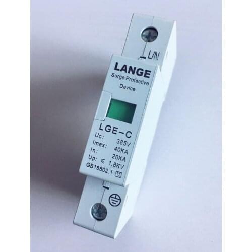 Din Rail Lightning protector 1P 385V Surge Arrester House Surge Protector Arrester 10-20KA 20-40KA 30-60KA 40-80KA