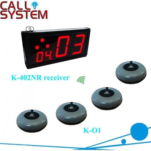 Electronic pager wireless calling system 1 display K-402NR with 15 bell buzzer K-O1 for server