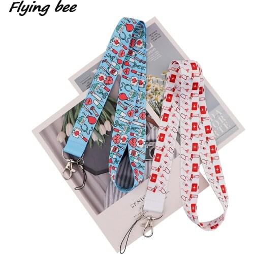 Flyingbee Medical Supplies ID Badge Lanyards Mobile Phone Rope Key Lanyard Neck Straps Accessories For Doctor Nurse X2024