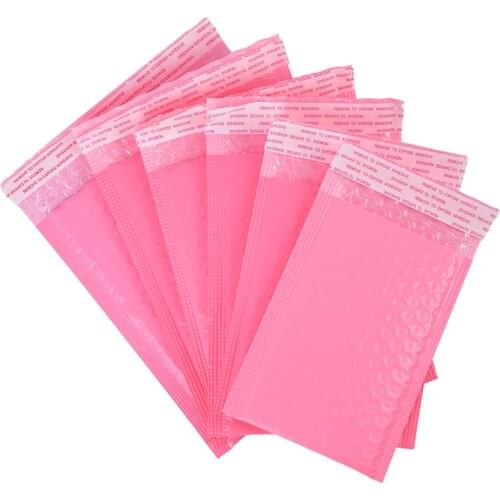 Hot !10pcs Pink Paper Bubble Padded Mailers Envelopes Gift Bag Bubble Mailing Envelope Bag Packaging Shipping Bags Mailer Bags