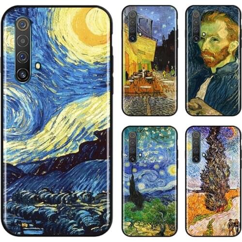 Van Gogh Oil Painting Illustration For OPPO Find X3 X2 K5 K3 R17 R15 R9S F19 F15 F11 F9 F7 F5 Neo lite Pro Black Soft Phone Case