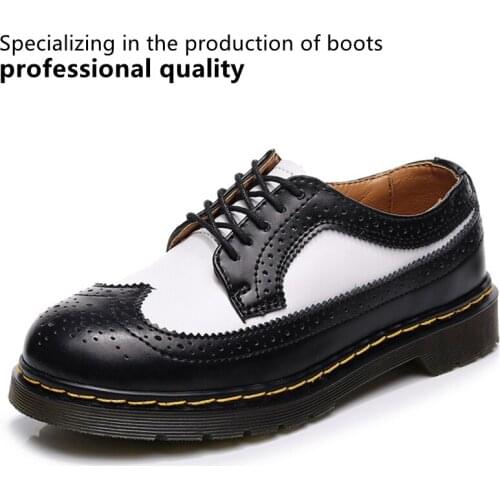 Leather Brogue Boots, Single Shoes, Mens Boots, Lovers Thick-soled British Style Fashionable And Comfortable Unisex Short Boots