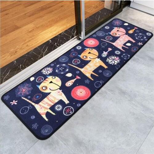 50X180CM Cartoon Cat&Fish Kitchen Mat Home Bedroom Rugs And Carpets Balcony/Cloakroom Area Rug Long Sliding Doors Floor Mat