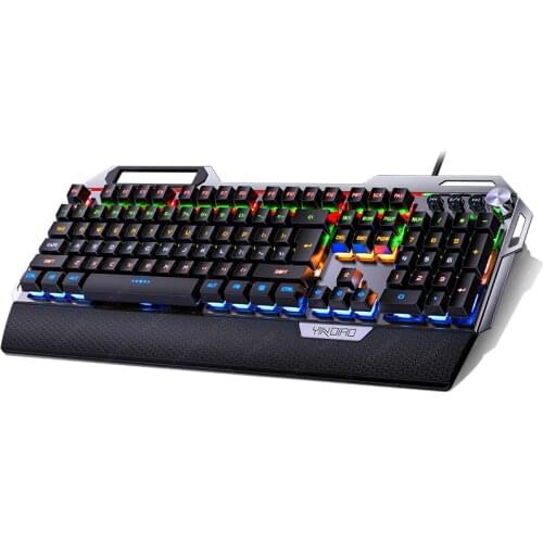 Upgrade Knob Dual-mode True Mechanical Gaming Keyboard 108 Keys Metal Panel Wired Keyboard USB Receiver Support Backlight