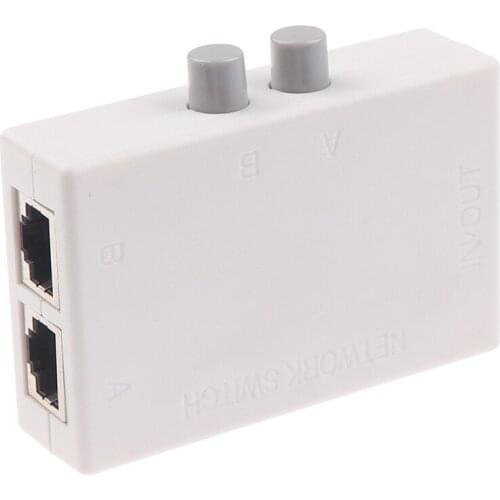 Mini 2 Port MT-RJ45-2M Network Switch Ethernet Network Box Switcher Dual 2 Way Port Manual Sharing Switch Adapter