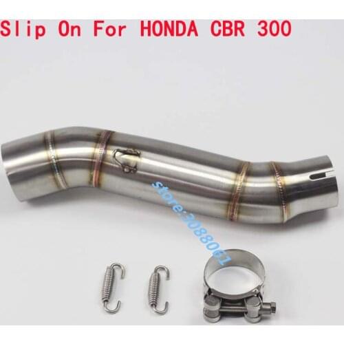 Motorcycle Exhaust Modified Motorbike Stainless Steel Connection Middle Link Pipe For Honda CBR300 CBR300R CB400 CBR500 cbr500r