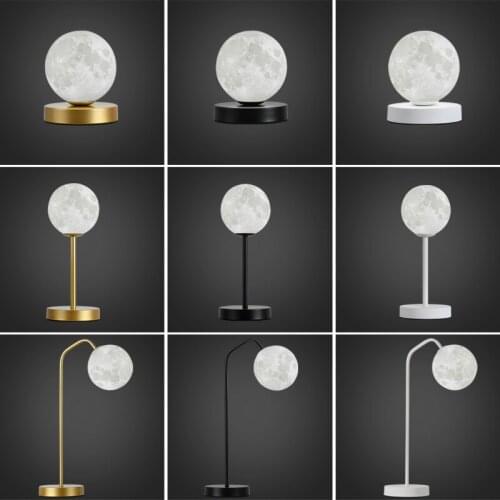 Nordic Led Table Lamps Creative 3D Printing Moon Lamps For bedroom Bedside Light Study Desk Decor Desk Lamp Decor G9 Night Light