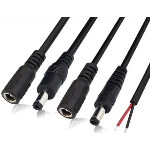 New 12V 5.5*2.1mm 5.5*2.5mm male DC power cable 3.5*1.35mm LCD LED data line Monitor female extension dc power cord 1M wire
