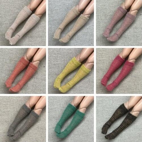 4Pairs New Stripe Knee-high Blyth Doll Socks for Doll Clothes Accessories(fit Azone, Kurhn,OB, Momoko,Barbies,Blyth,1/6 Doll)