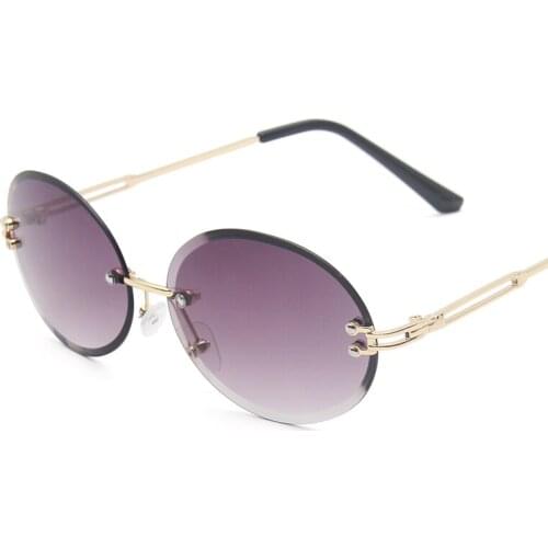 High Quality Purple Lens Thin Temple Round Frame Women Sun Glasses Metal Women‘s Sunglasses