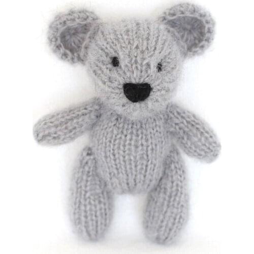 Christmas gift Light Grey Stuffed Teddy bear Toy Cute Stuffed Animal Doll Newborn Photography props Mini Size
