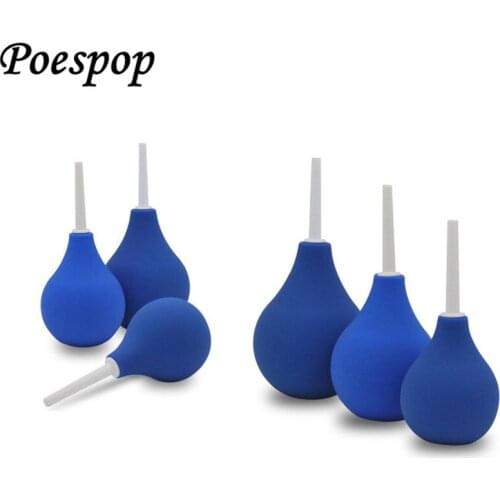 POSEPOP Ball Enema Sex Toy Ass Cleaner Washing Anus Cleaning Portable Anal Douche Washing Device Anal Enema Cleaning Blue Black
