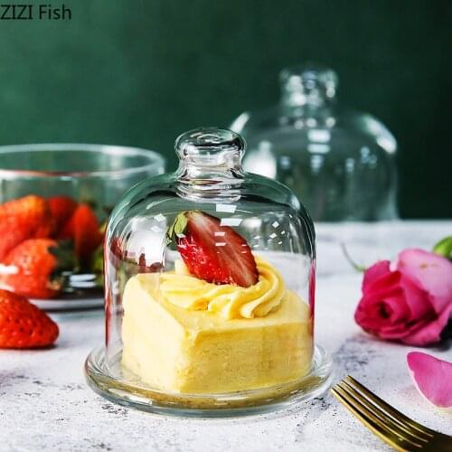 Transparent Glass Cupcake Stand Glass Cover Wedding Dessert Display Stand Decoration Plate Bakeware Kitchen Accessories Bar