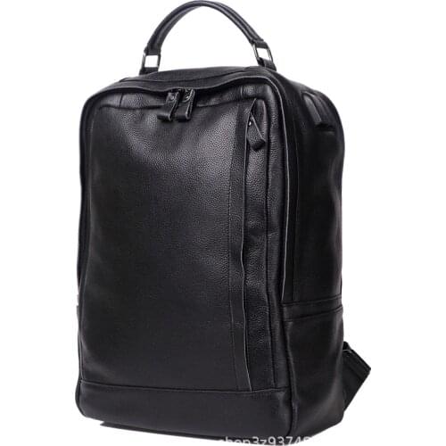 Mens backpack backpack mens business and leisure travel bag leather first layer cowhide computer backpack Korean tide bag