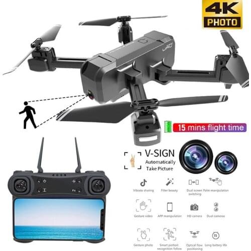 KF607 WIFI FPV RC Foldable Drone 4K Camera Ultra HD Dual Camera Drone Headless Mode One-touch Landing Quadcopter Kids Gifts