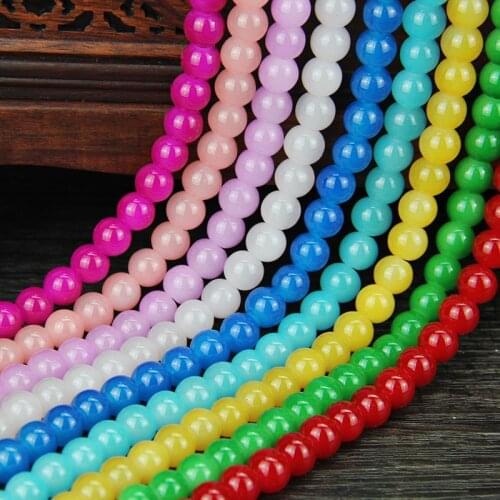1 Strand 4/6/8/10/12mm Glass beads Charm 20 Colors Beads Loose Spacer Beads Stone DIY Beads For Jewelry Making