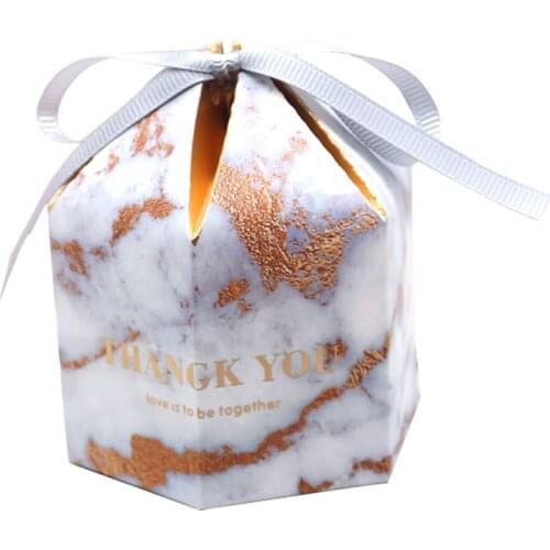 10pcs/lot Wedding Gift Boxes Europe Paper Cake Box Baby Shower Favor Boxes Creative Marble Candy Box With Ribbon 2018