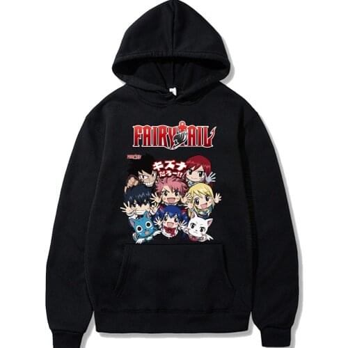 Harajuku Fairy Tail Unisex Hoodies Japanese Anime Printing Mens Hoodie Sweatshirt Daily Casual Streetwears