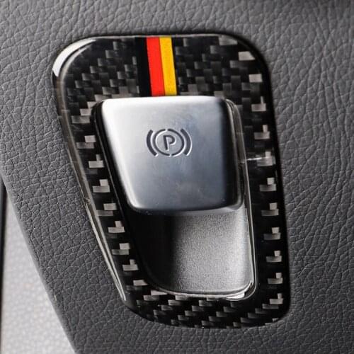 Carbon Fiber P Button Electronic Hand Brake Button Cover Trim Frame Sticker For Mercedes C Class W205 C180 GLC Accessories