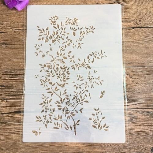 Vintage Floral Border A4 Decorative Stencils 29cm DIY Wall Painting Scrapbook Coloring Embossing Albumfor painting and decor