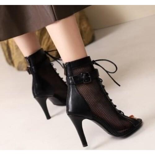 Latin Sexy Black Thin Prom Sandals Womens Sexy For stilettos High Heels High-Heeled Womens Women Boots dance heels shoes