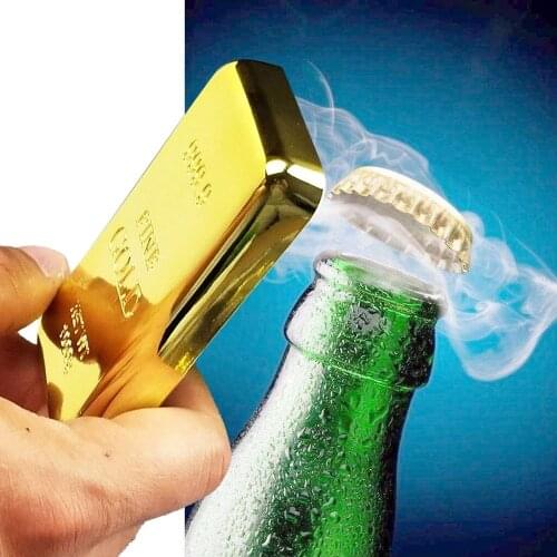 Gold Bar Bottle Opener & Magnet Gold Bullion Fridge Beer Bar Kitchen Utensils Wedding Favors and Gifts Drop Shipping