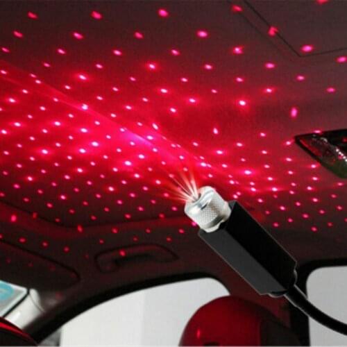 Mini LED Car Roof Star Night Light Projector Atmosphere USB Lamp Adjustable Car Interior Light Decoration Auto Galaxy Lamp