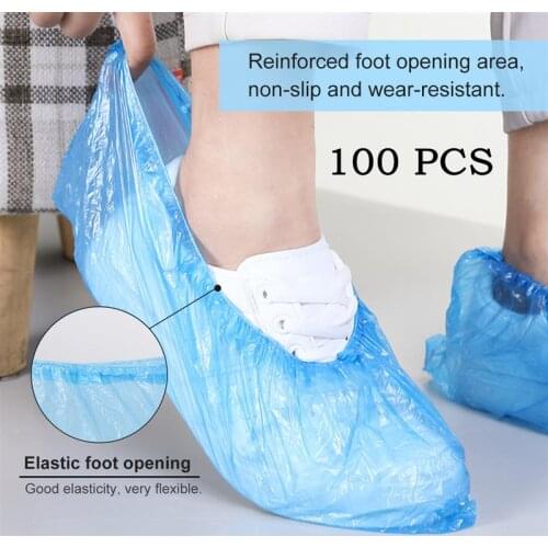 100pcs Plastic Disposable Shoe C100 pieces of disposable plastic shoe covers, cleaning overshoes, waterproof protective shoe cov