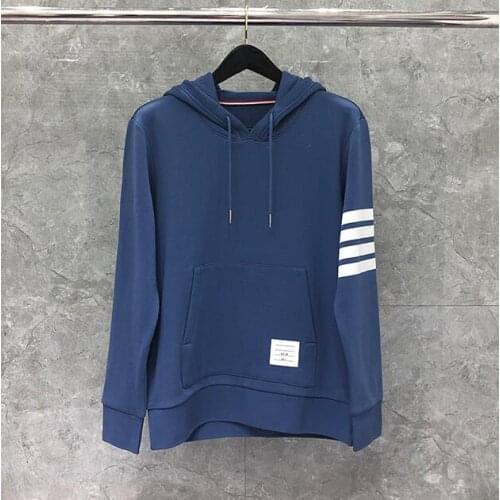 2021 Fashion Brand Hooded Clothing Cotton Slim Jacket Men Women Sweatshirts Hoodies Striped Casual Blue Sportswear Coat