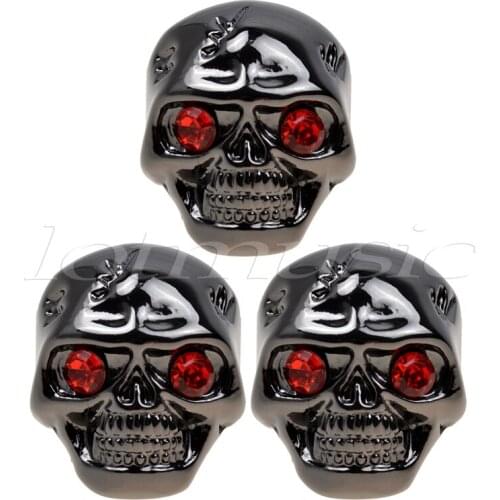 3Pcs Black Skull Head Guitar Volume Tone Control Knob Fit For Electric Guitar Replacement
