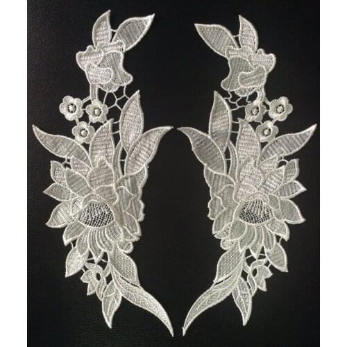 30cm*12.9cm polyester mirrored embroidery applique,embroidery hair decoration patches,veil applique,XERY0725F