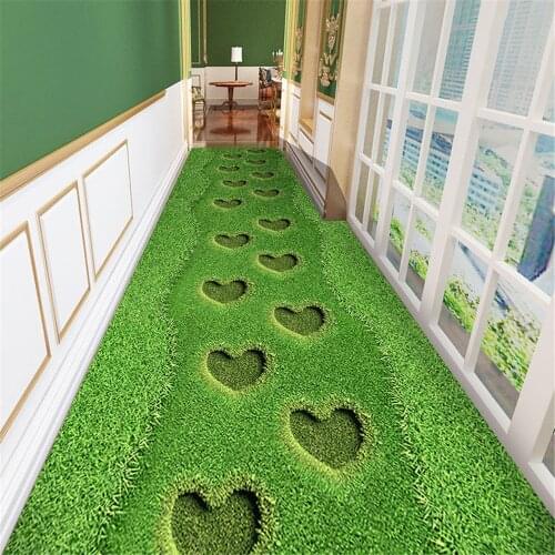 3D Lawn Corridor Carpet Doorway Rug Bedroom Decor Bedside Mat Flannel Soft Anti-slip Kitchen Balcony Area Rug for Living Room