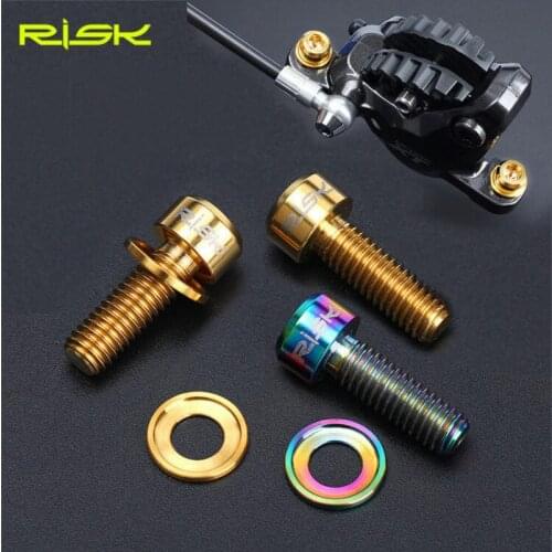 4Pcs Titanium M6 x18mm Bolts with washer for MTB bike Bicycle disc brake clamp